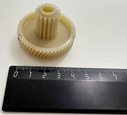 Шестерня для мясорубок Поларис D46/17мм Z54/16  косой/прямой с мет.вставкой  PS007-3  VS006-3 9731